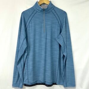 COOLIBAR Ultimate 1/2 Zip Rash Guard Blue UPF 50+ UV Sun Protection Men's XL